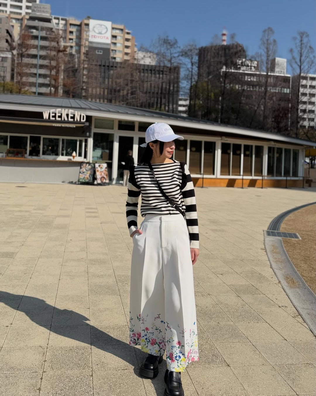 フラワープリントパンツスタイリング Jura(157cm)