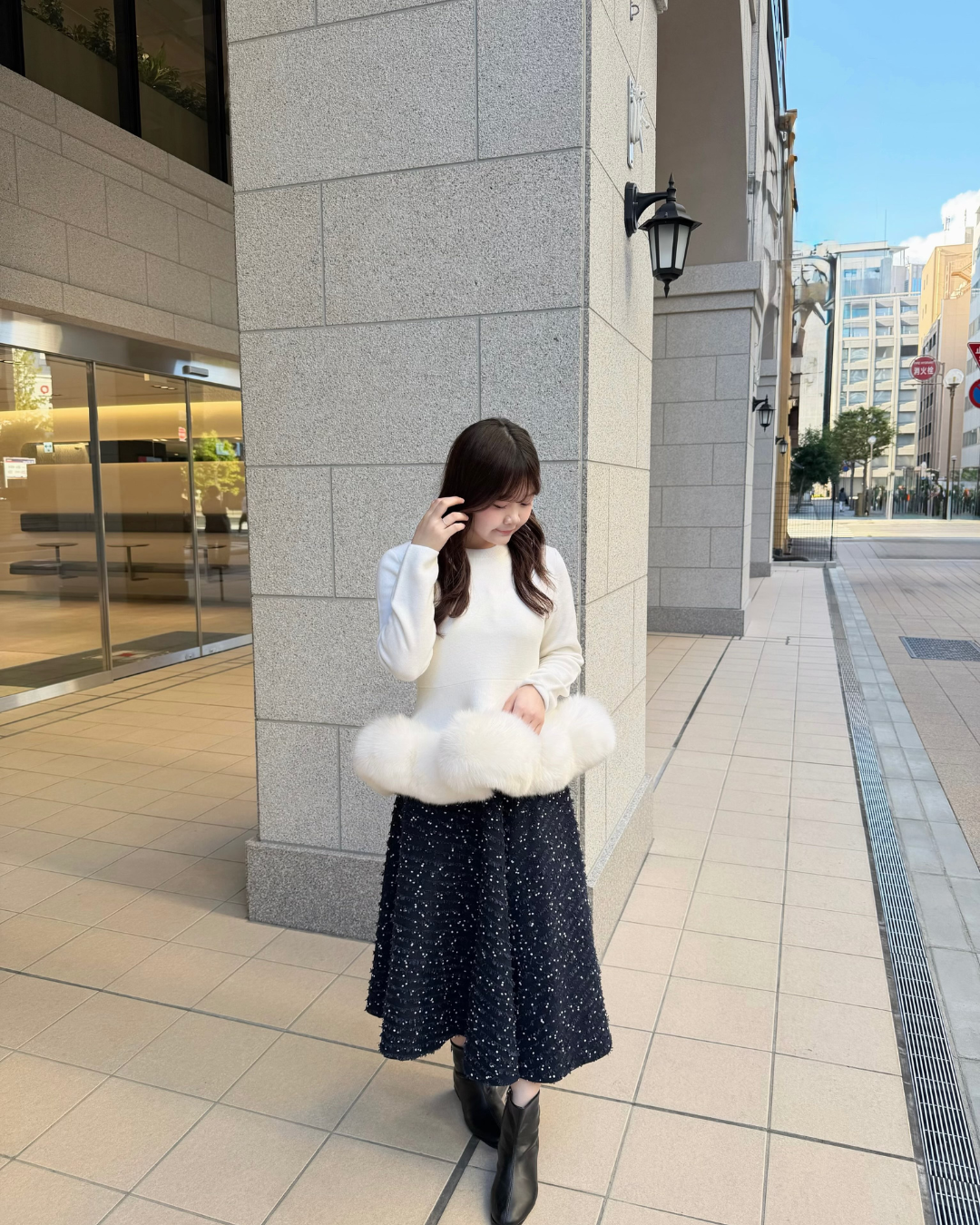 【MISS ADORA】FUR KNIT styling Ena(156cm)
