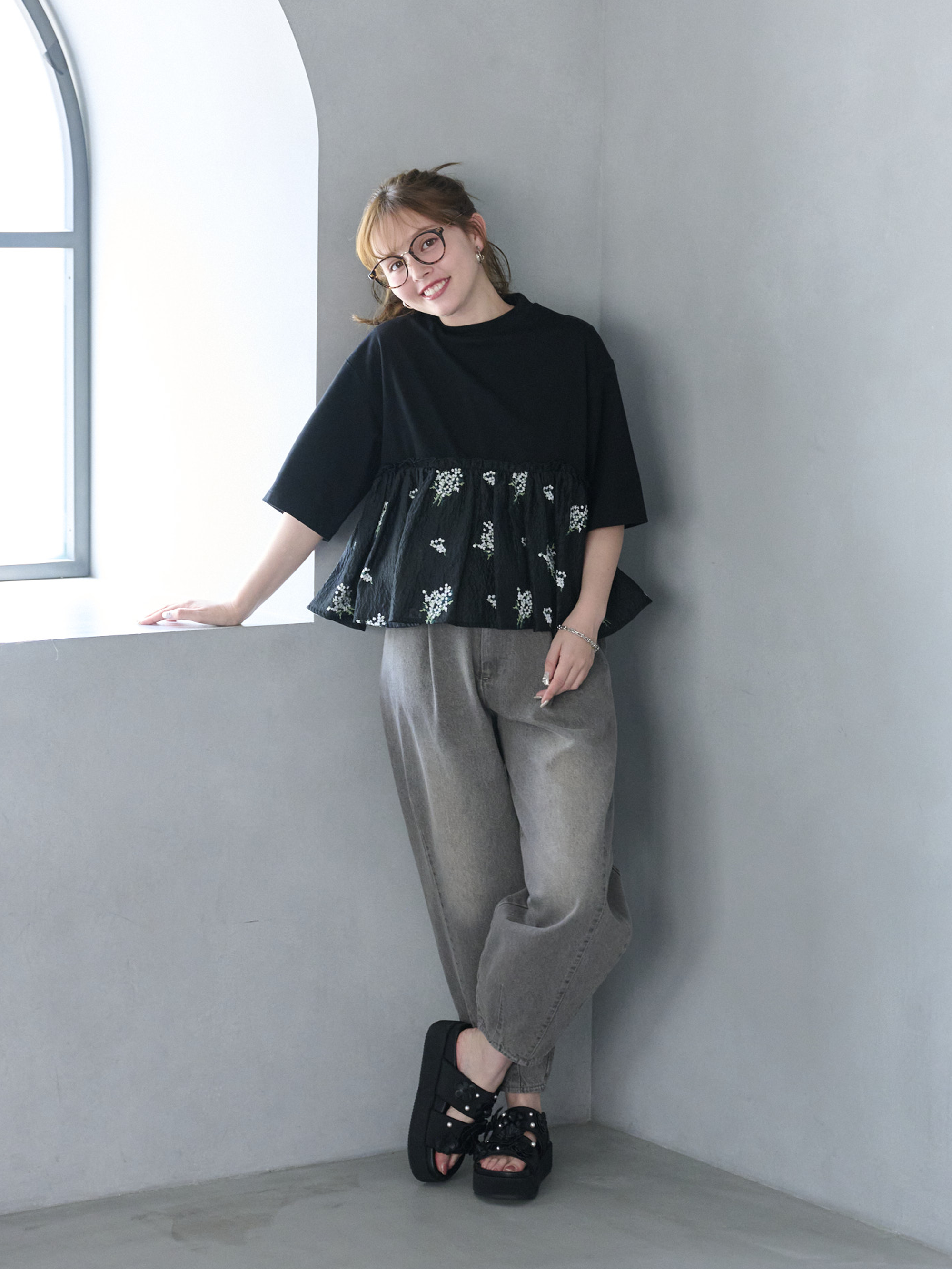 model : H160 着用サイズ : 0サイズ