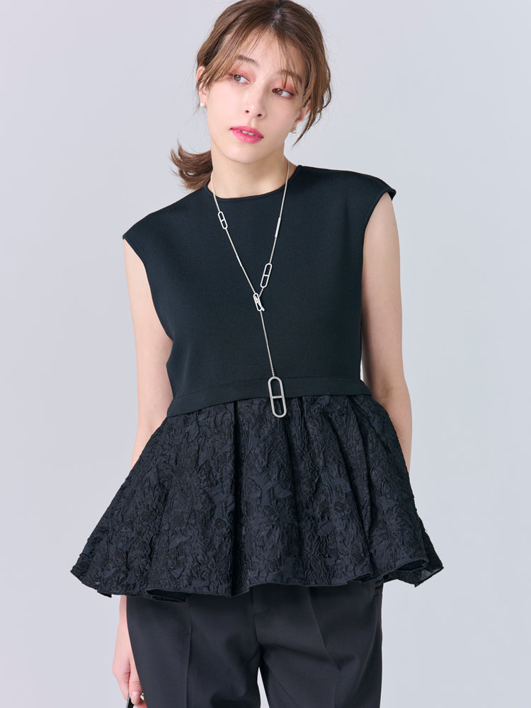 ドッキングペプラムトップス