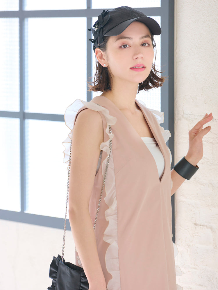 フリルロングジャンパースカート