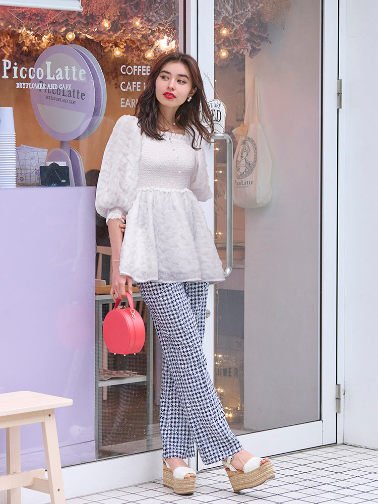 シャーリングブラウス