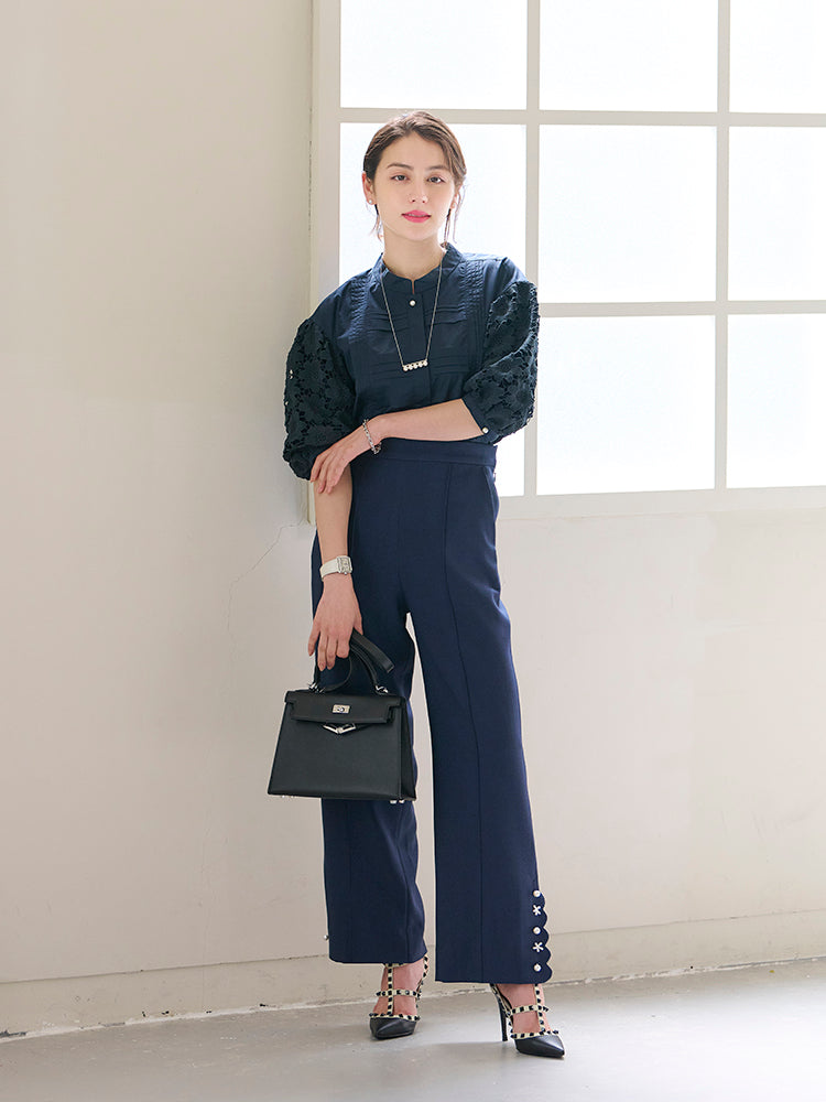 レーススリーブブラウス