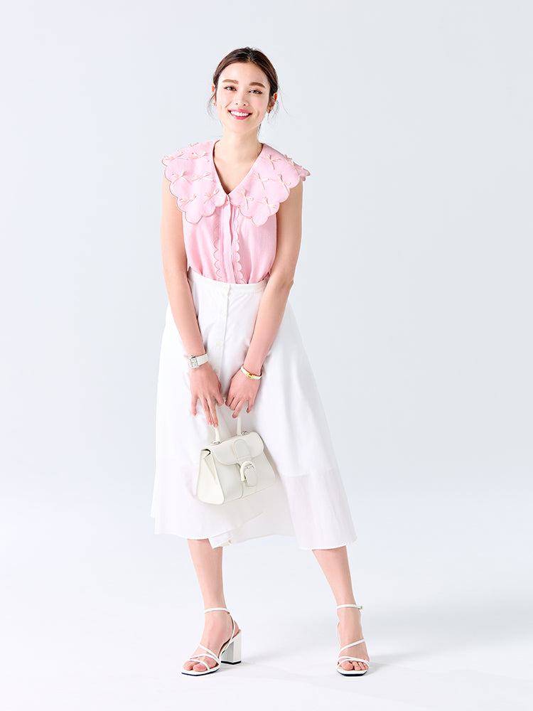 リボンカラーブラウス