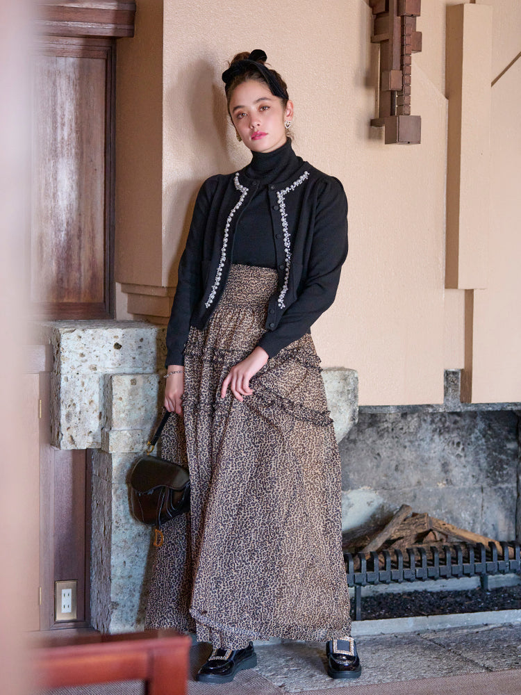 レオパードフレアスカート