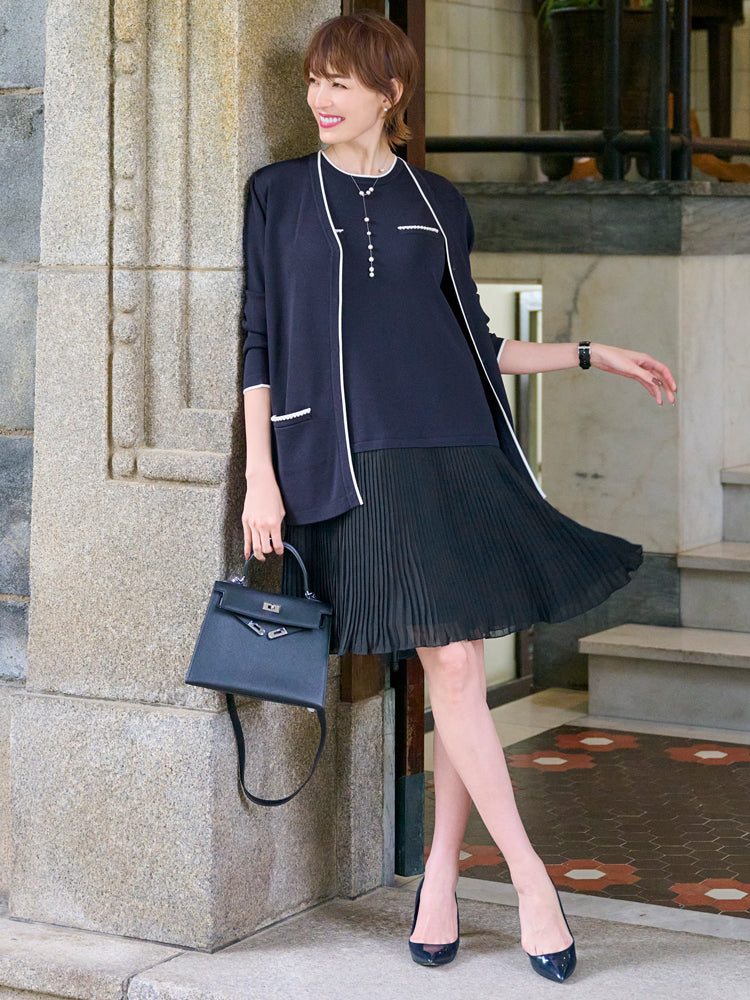 ラインニットアンサンブルワンピース