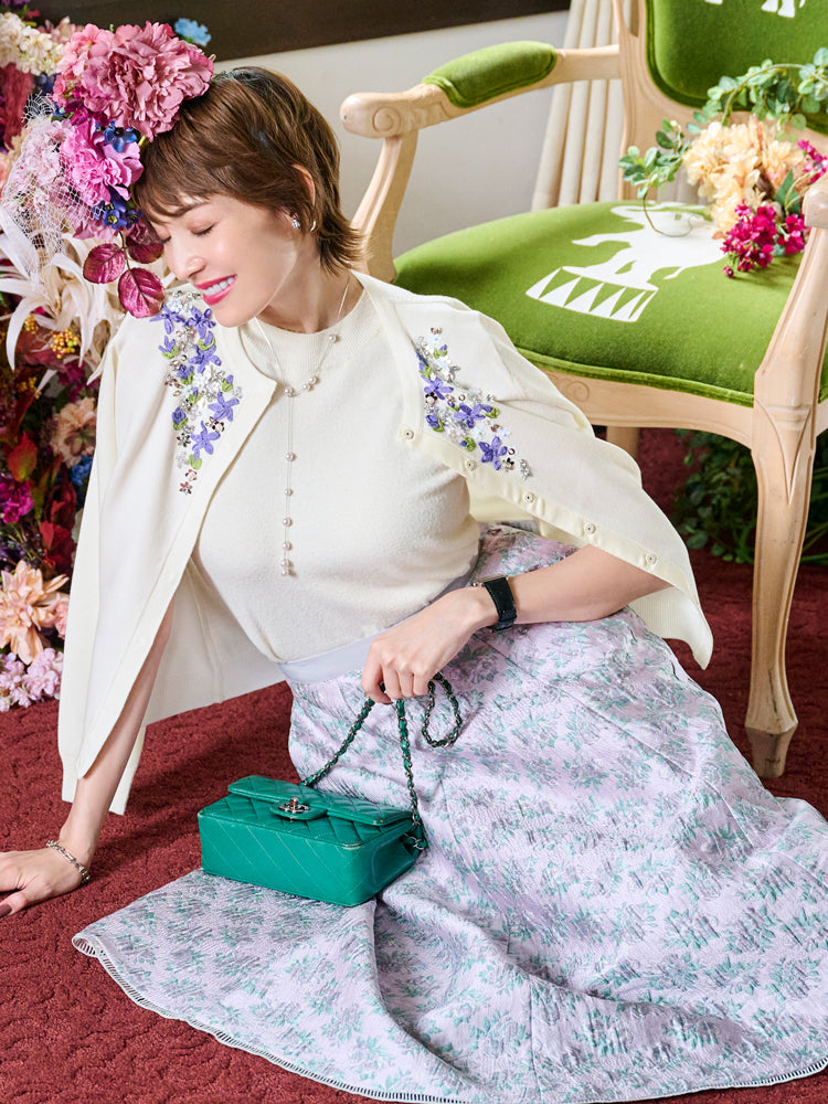 フラワージャガードスカート