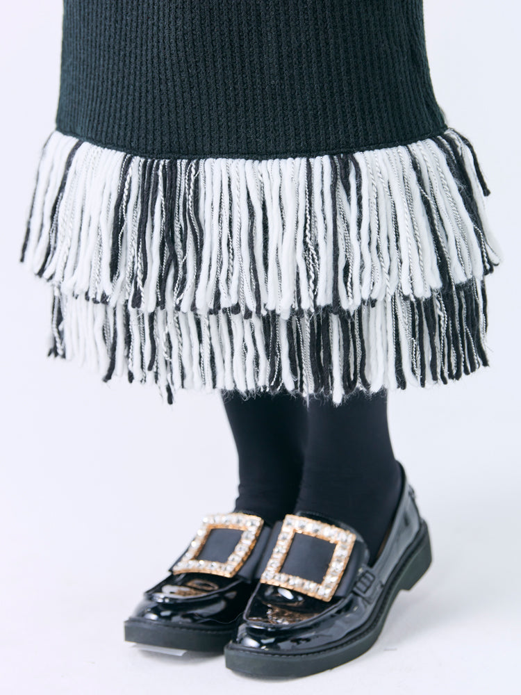 フリンジニットスカート