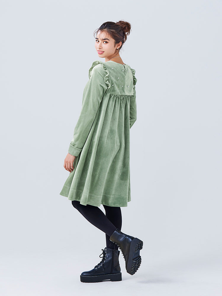 ベロアパールワンピース