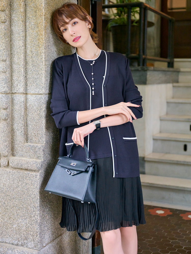 パールラインニットワンピース