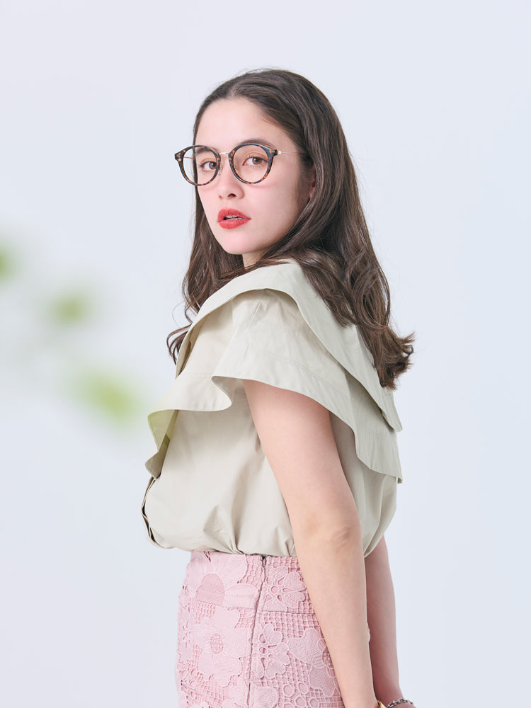 アシンメトリーカラーブラウス