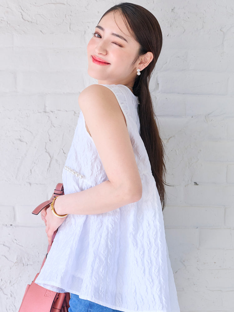 【Upcycle】ローズパールトップス