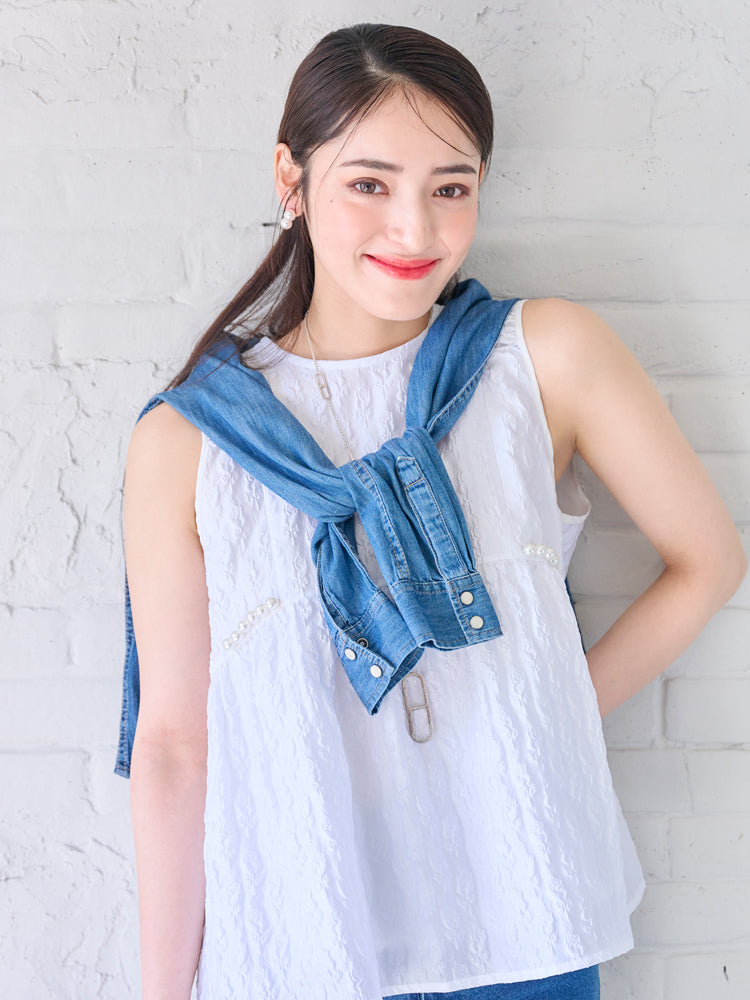 【Upcycle】ローズパールトップス