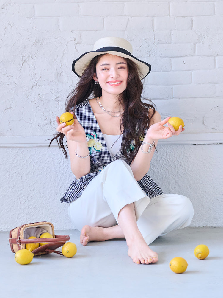 【Upcycle】レモンペプラムトップス