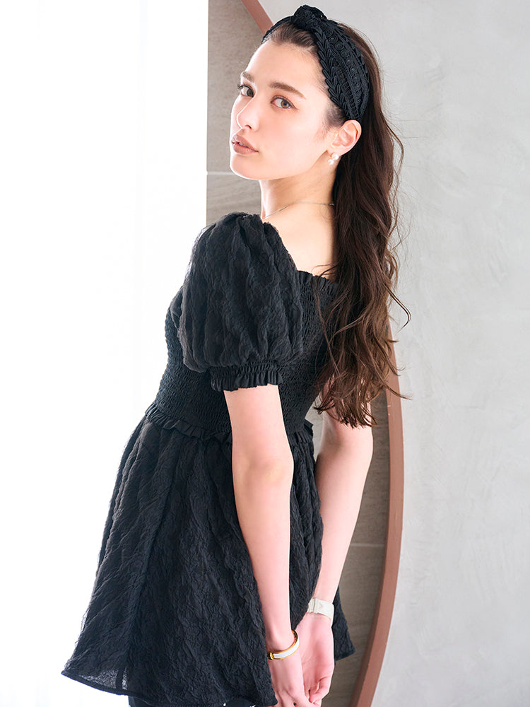 ハーフスリーブシャーリングブラウス