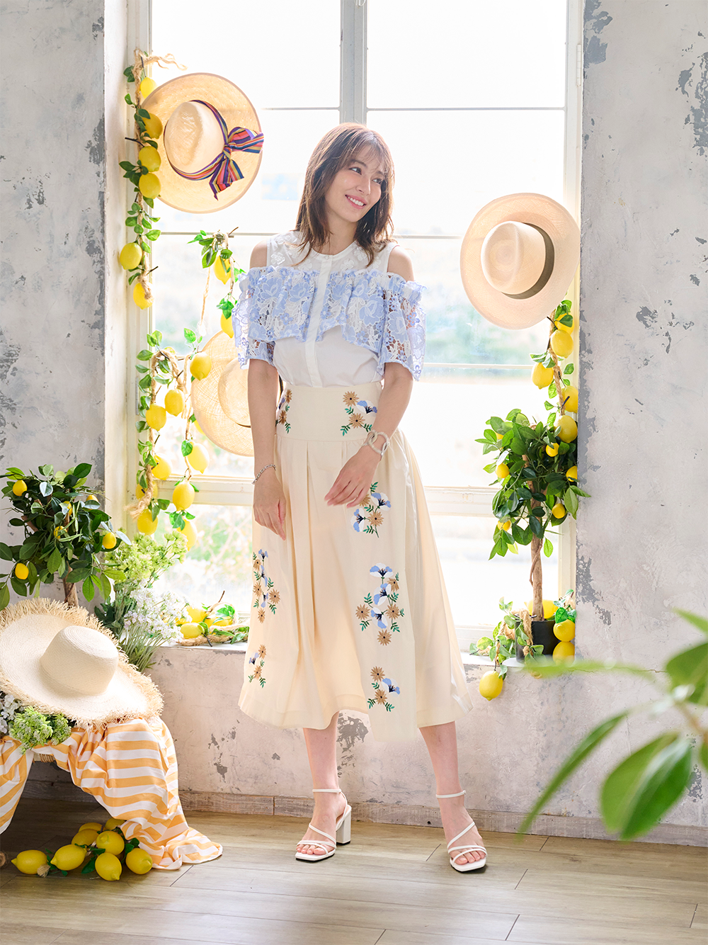 model:H173 着用サイズ:1サイズ 着用カラー:Off White