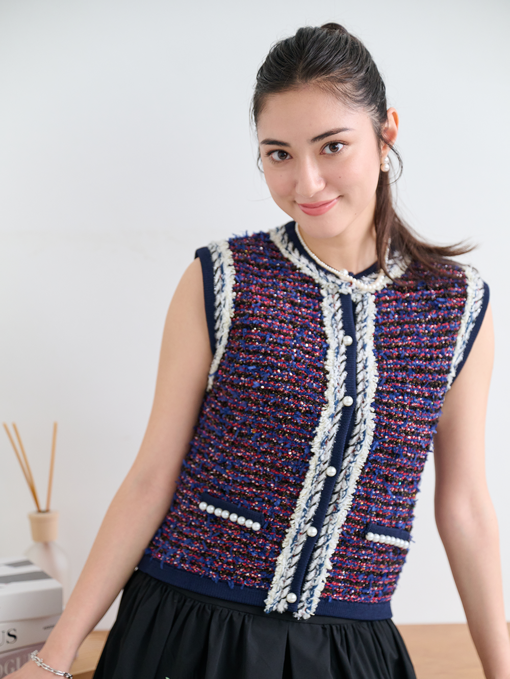 model:H168 着用サイズ:1サイズ 着用カラー:Navy