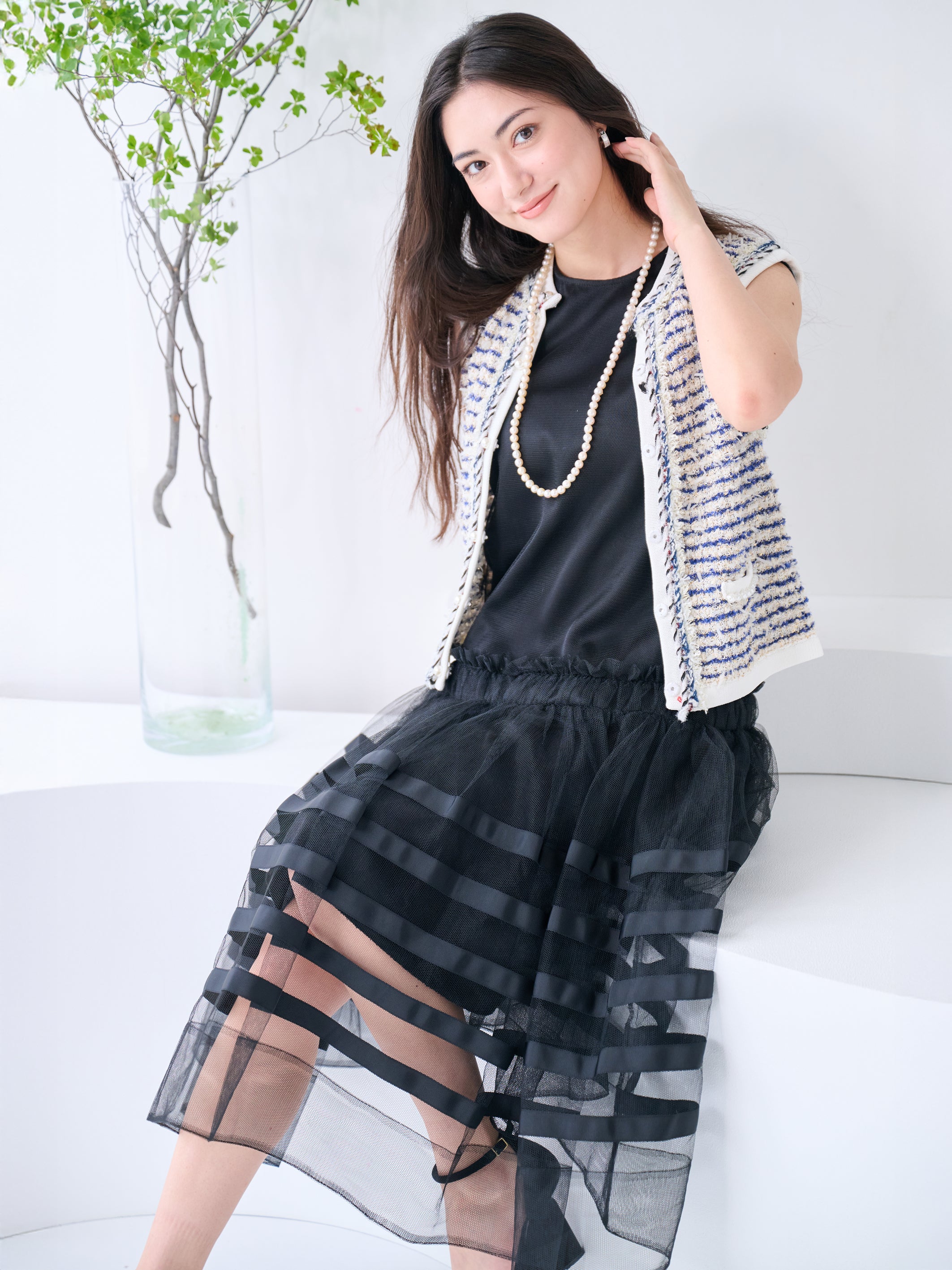 model:H168 着用サイズ:1サイズ 着用カラー:Black