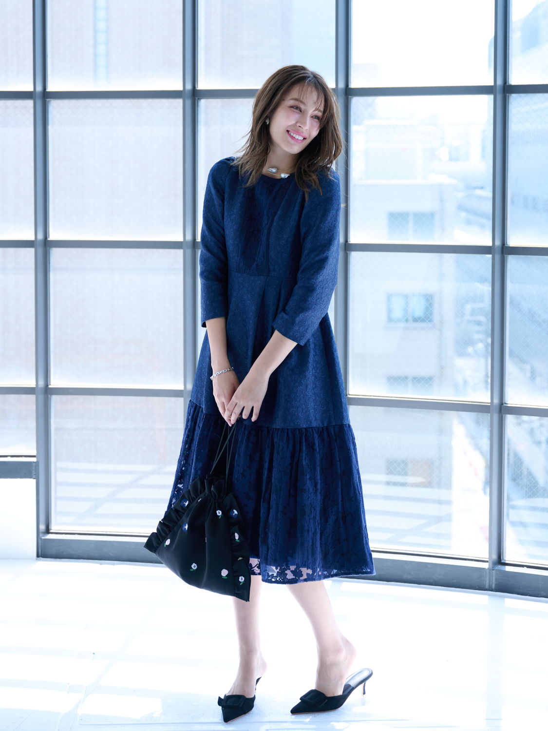 クラシックジャガードワンピース