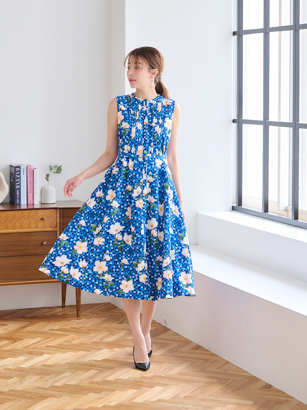 フラワープリントワンピース