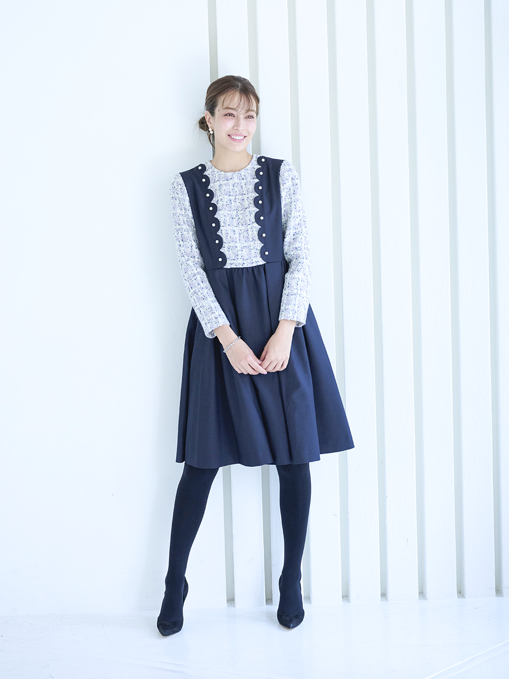 model:H173 着用サイズ:1サイズ 着用カラー:ネイビー