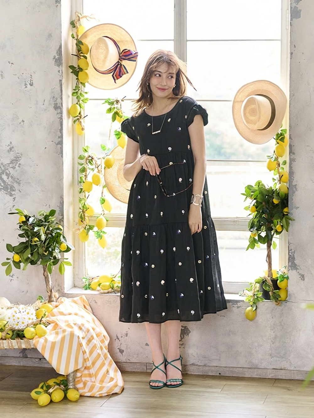 model:H173 着用サイズ:1サイズ 着用カラー:Black