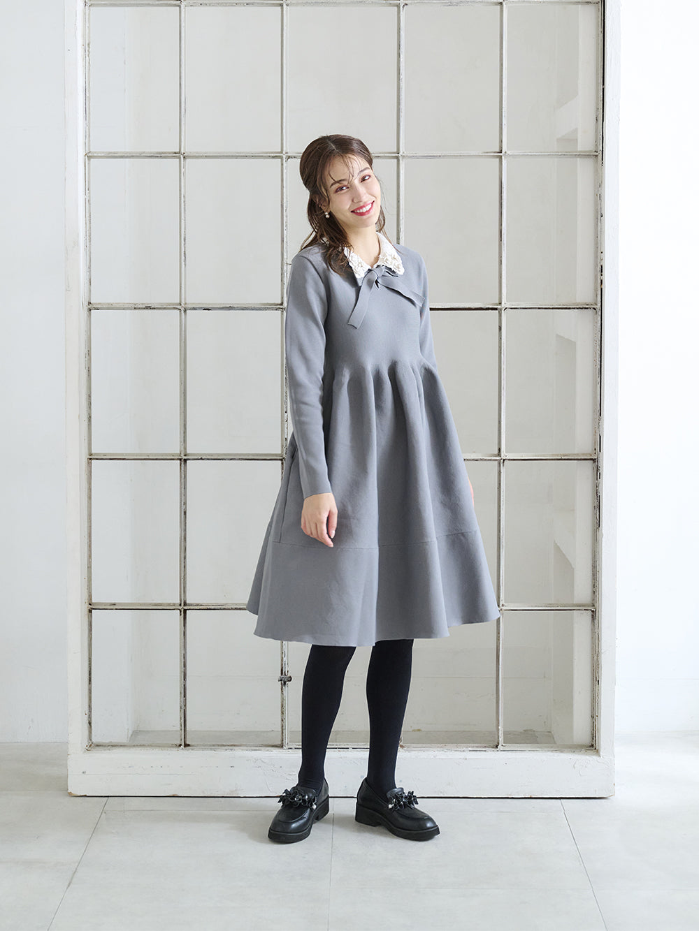 ニットフレアードレス