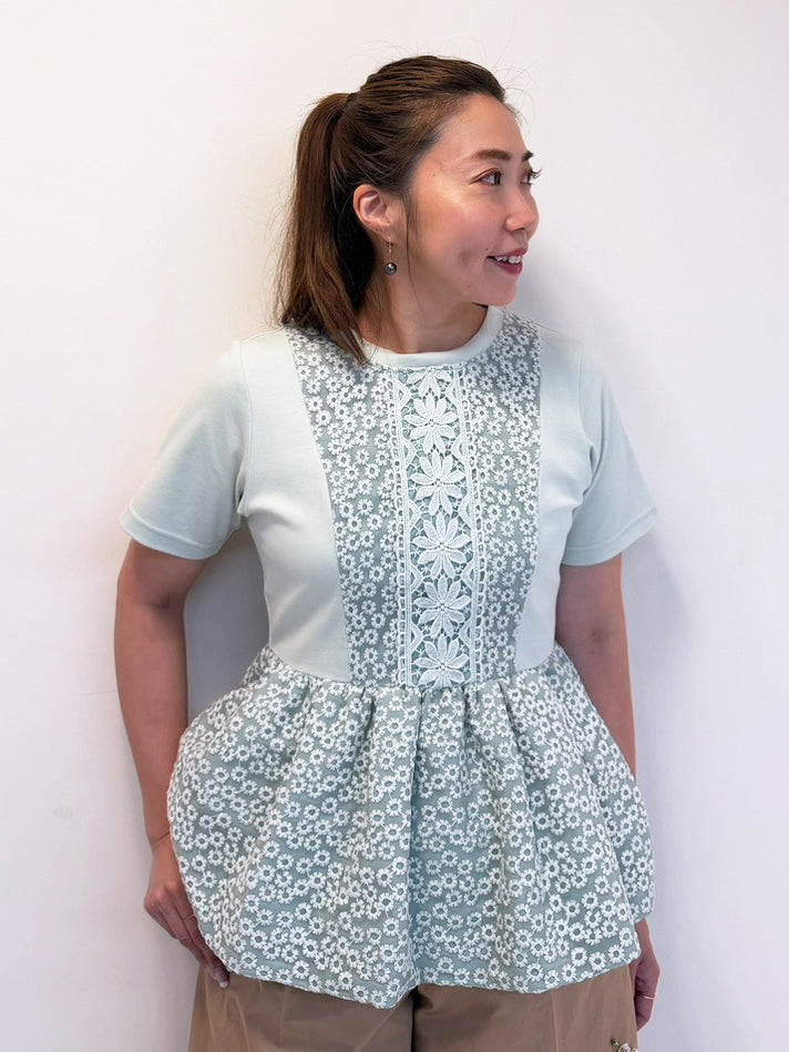 【marina's Choice】レースバルーンTシャツ×パーツキュロットスカート
