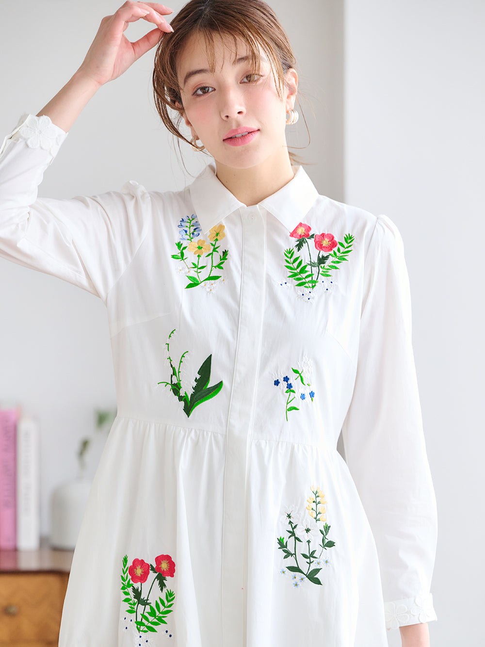 エンブロイダリーシャツワンピース