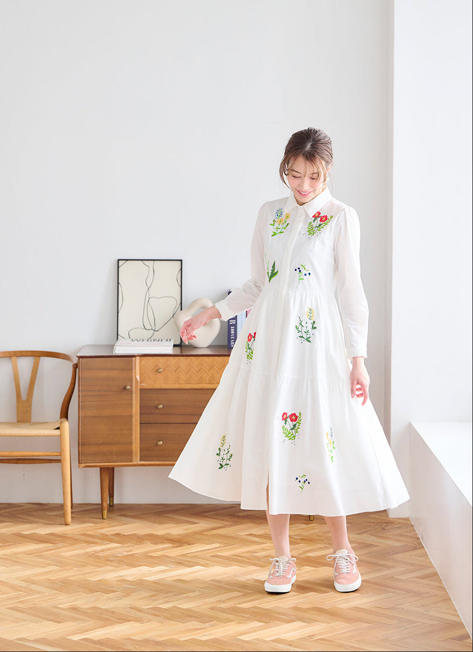 エンブロイダリーシャツワンピース