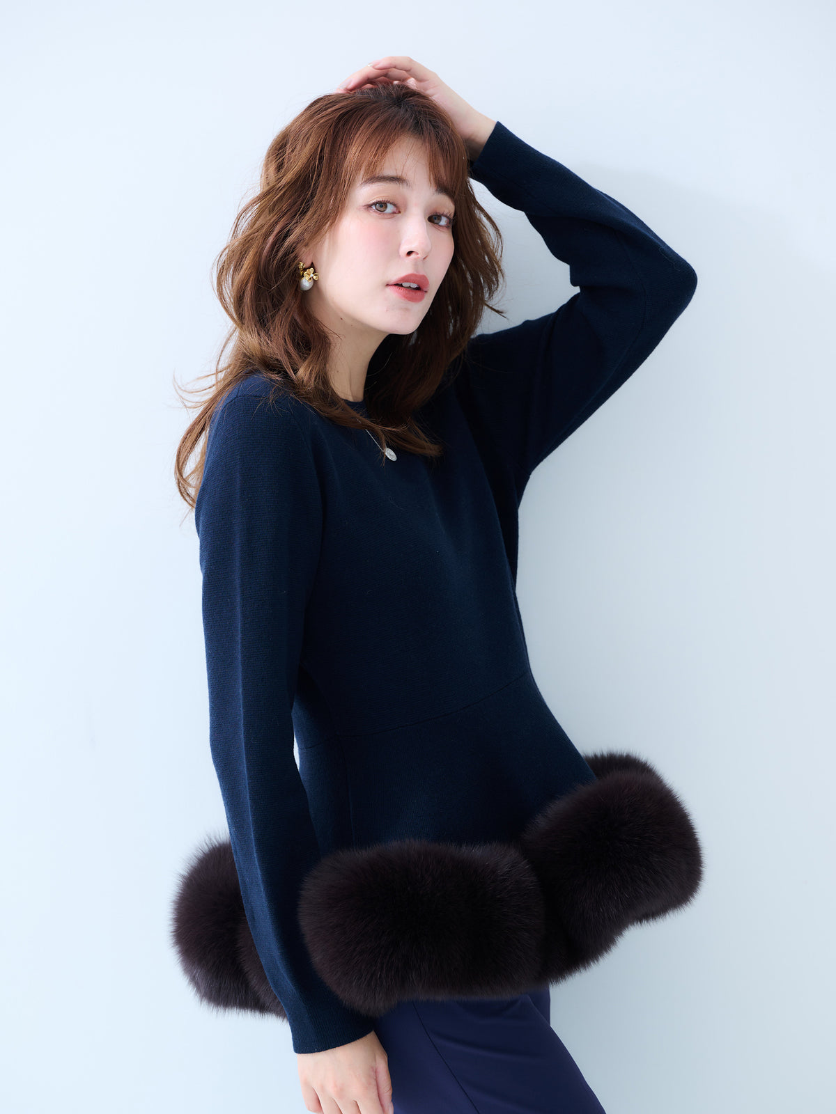【MISS ADORA】FUR KNIT