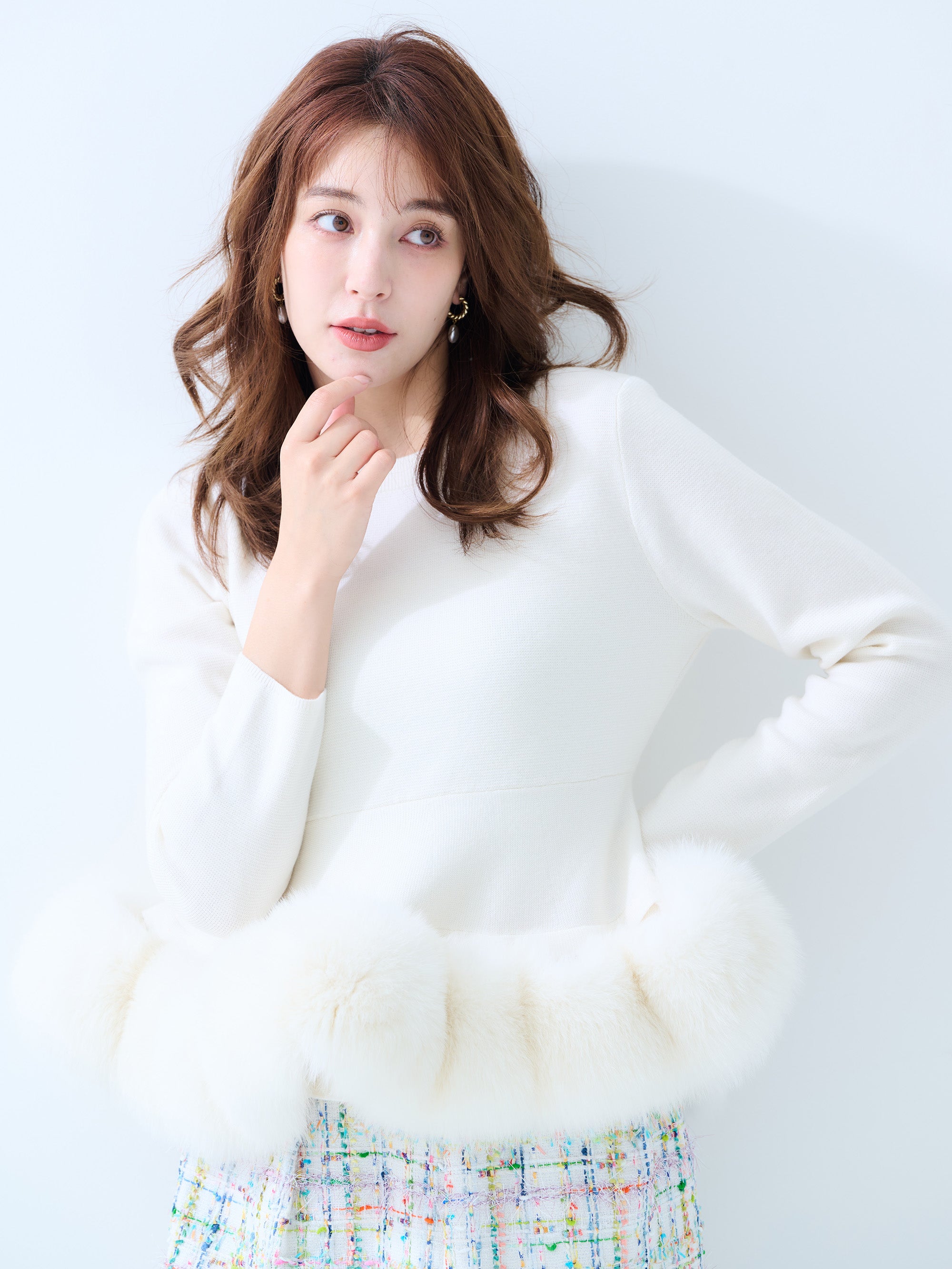 【MISS ADORA】FUR KNIT