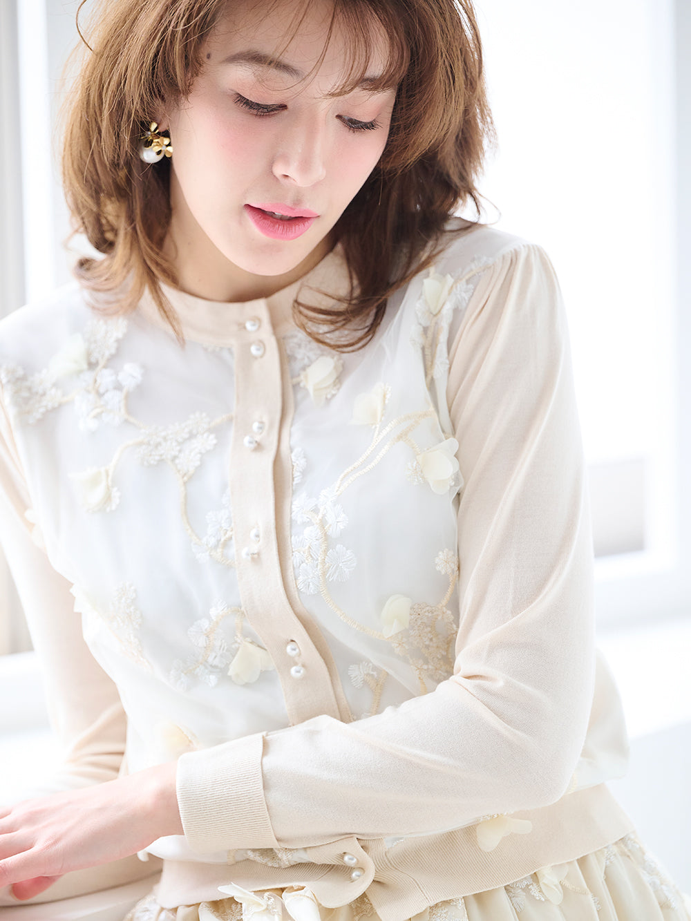 フラワーチュールカーディガン