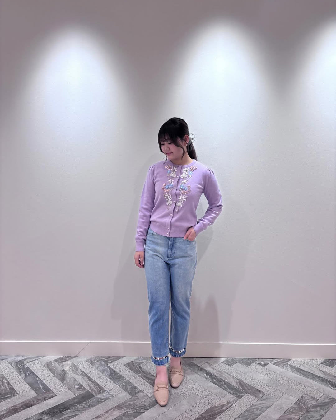 ブルームリボンニットカーディガンスタイリング Ena♡(156cm)