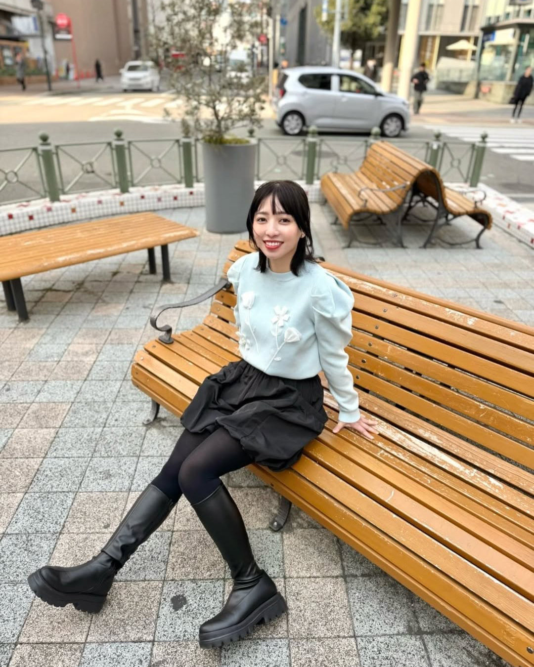 オーガンジーブーケニットスタイリング Jura♡(157cm)