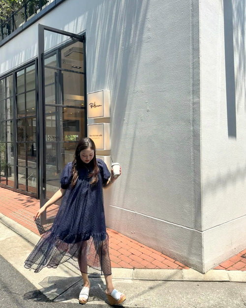 ドットチュールワンピース Reika (161cm)