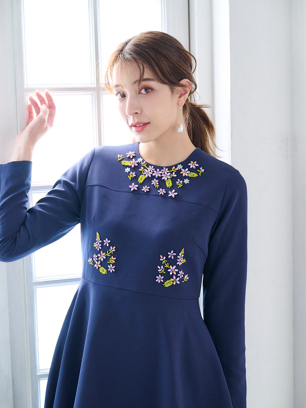 フローラルレイヤードワンピース