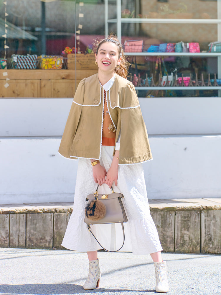 【0112-9】Chesty トレンチケープ ももぶ様専用☆新品 Chesty トレンチケープ 0 ブラック チェスティ