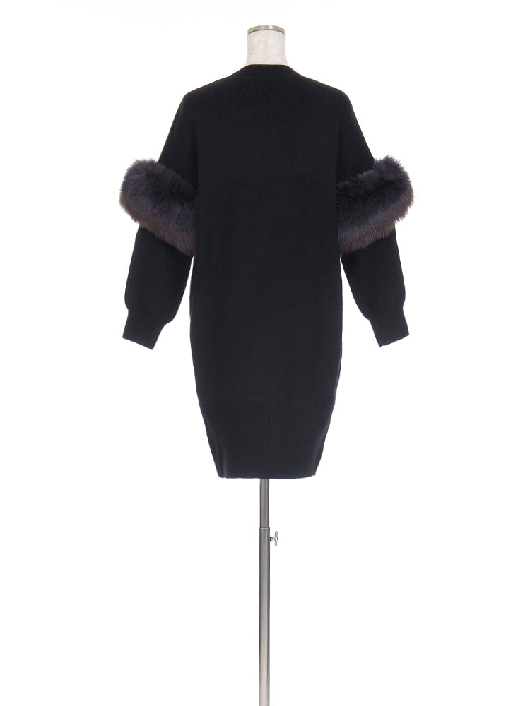 ファーニットのアメリカンデニムワンピース JUST A NOON ワンピース 襟付きアメリカンスリーブデニム