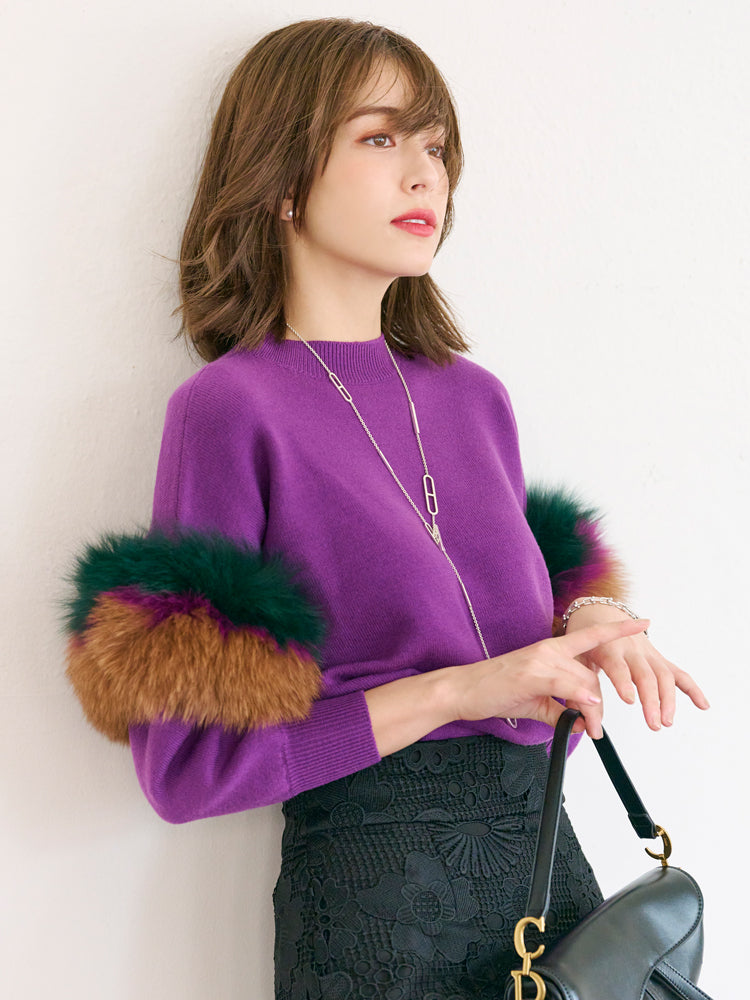 miss adora ミスアドラ　チェスティ　袖ファーニットワンピース　S chesty ミスアドラ ファー ニット ワンピース