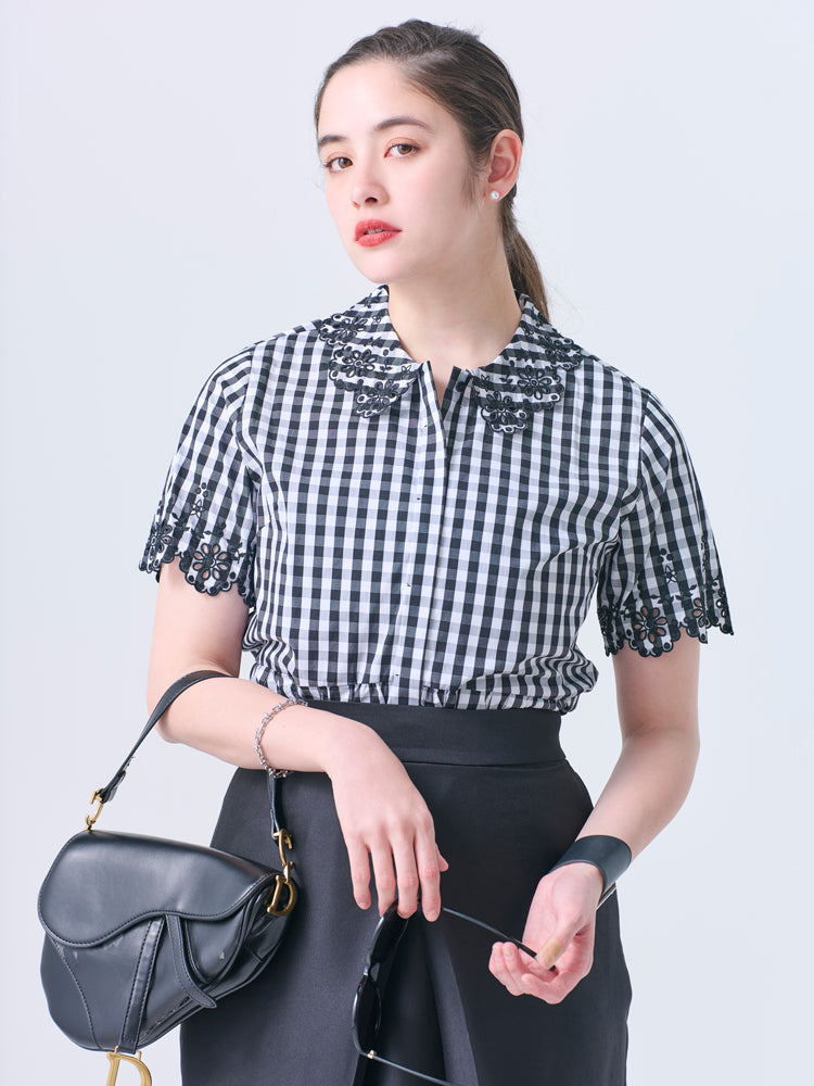 カディｄｅカットワークブラウス カディdeカットワークブラウス 45r / フォーティファイブアール