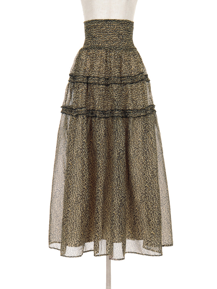 レオパードフレアスカート