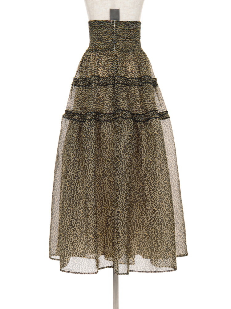 かれんこんレオパード柄 フレアスカート かれんこん様専用レオパード柄 フレアスカート