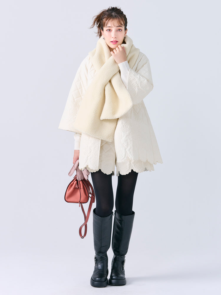 キルティングボアマフラー