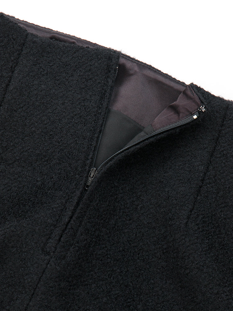 ポケットビジューウールスカート