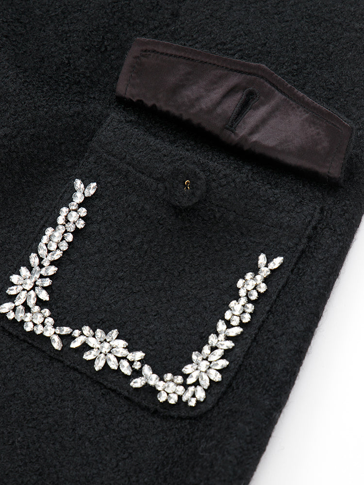 ポケットビジューウールスカート