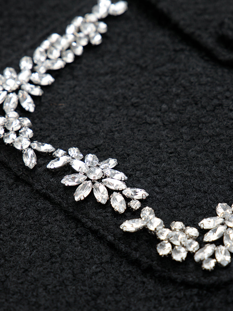 ポケットビジューウールスカート