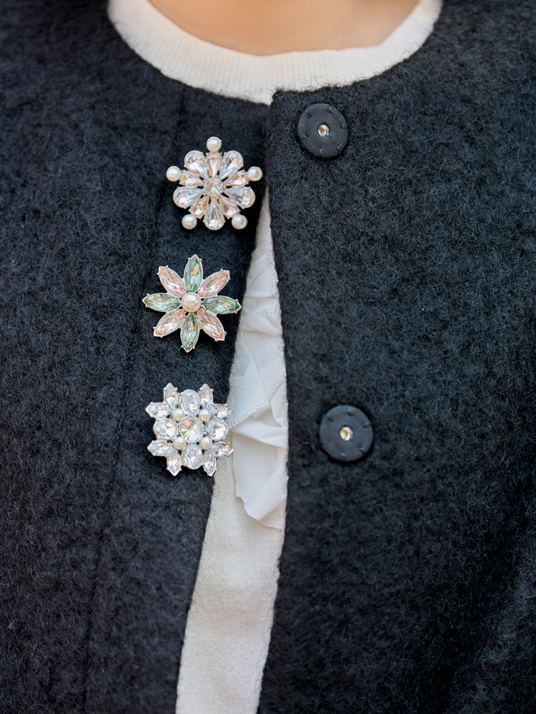 Chestyビジューウールコート ピンク 0 キレイめ Chestyビジューウールコート ピンク 0 キレイめ