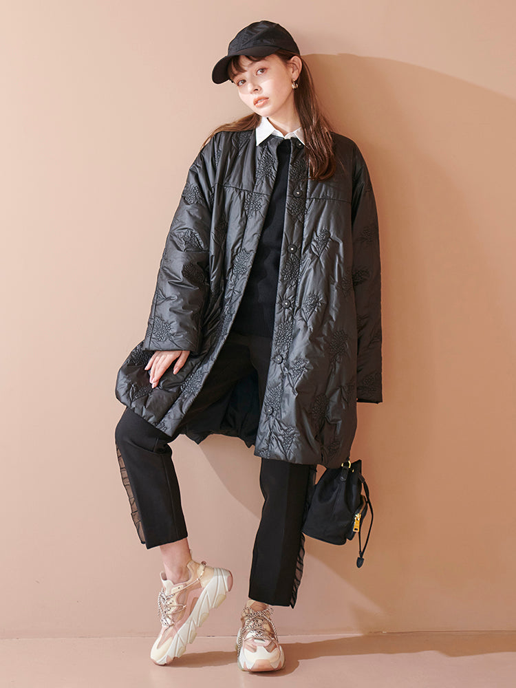 刺繍キルティングコート　chesty ブラック 刺繍キルティングコートchesty ブラック