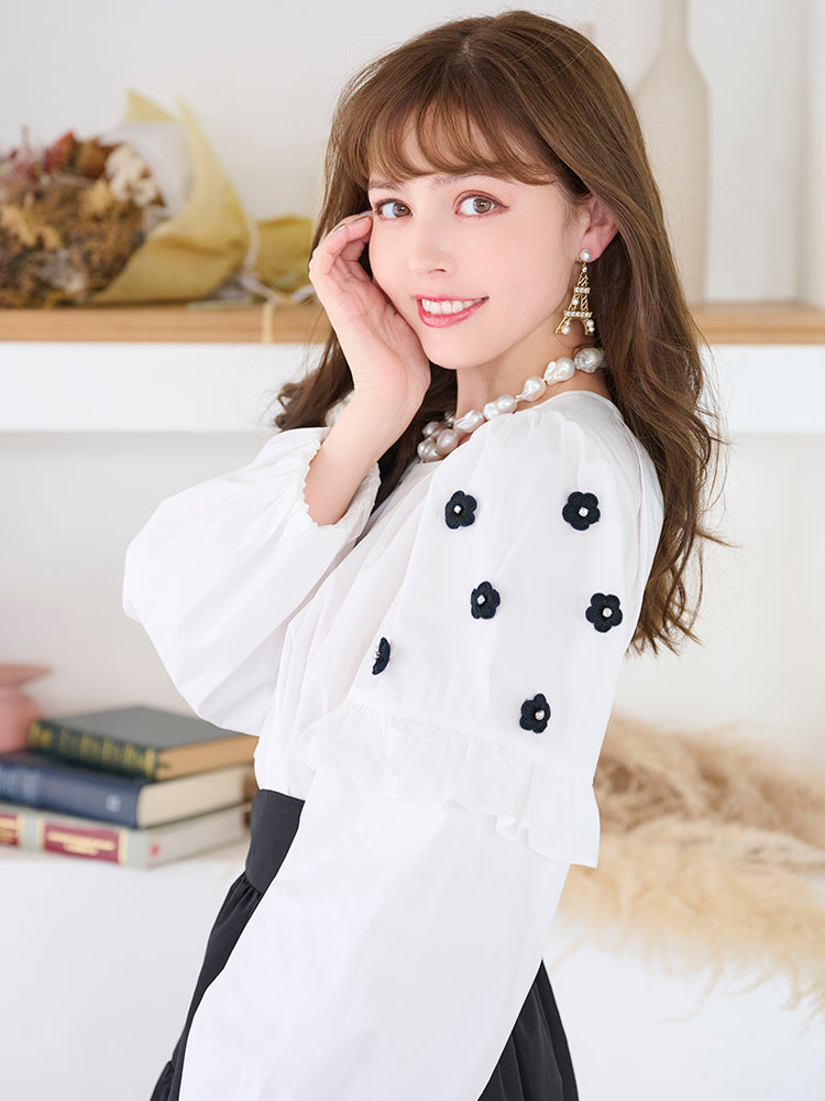 チェスティ　フラワースリーブブラウス　ホワイト　サイズ1 フラワースリーブブラウス |【公式】Chestyオンラインショップ